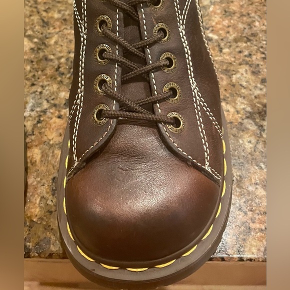 Dr. Martens Vintage Y2K Brown Leather 12283 Daisy Splat Platform Oxford. Size 10 - Picture 6 of 13